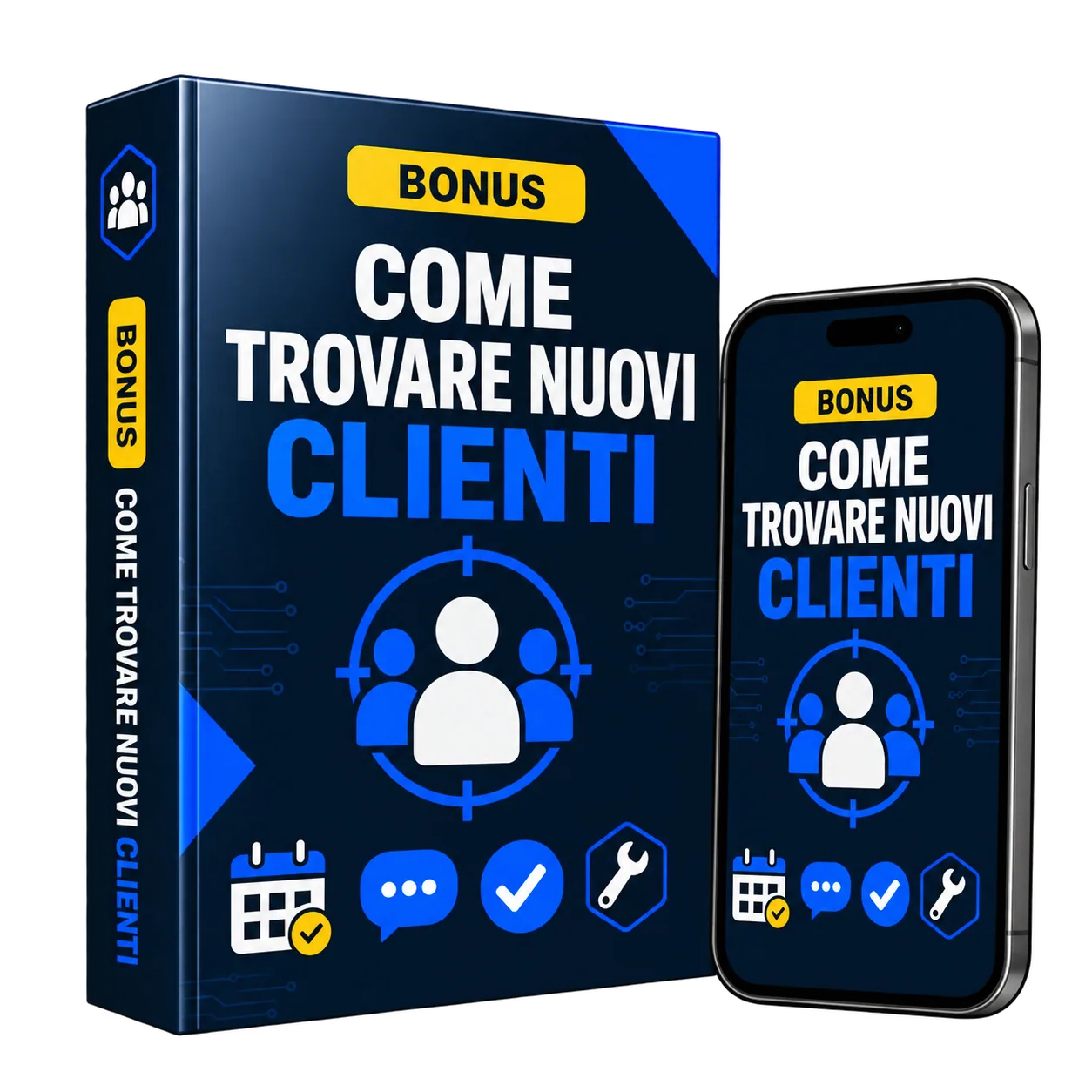 Mockup do bônus Come trovare nuovi clienti